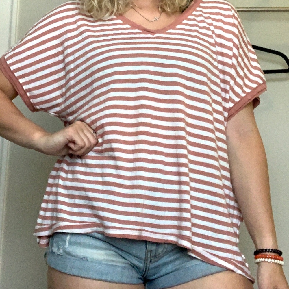White crow striped tee